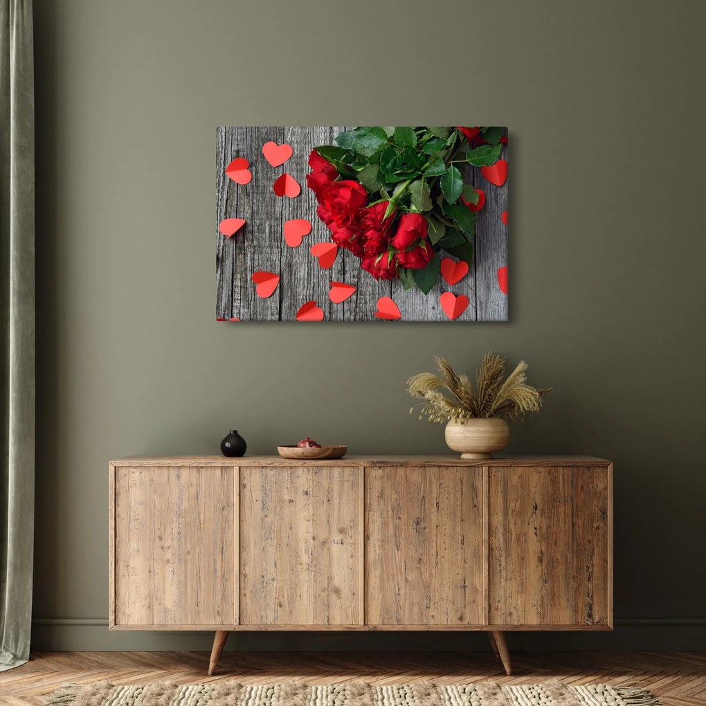 Tablou - cu buchet de flori (90x60 cm)