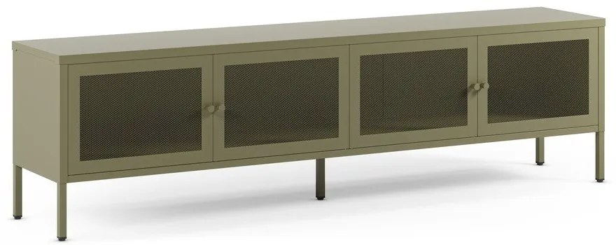 Comodă TV verde din metal 160x50x35 cm Fayna – Marckeric