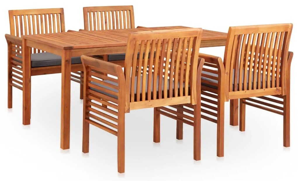 vidaXL Set mobilier de exterior cu perne 5 piese, lemn masiv de acacia