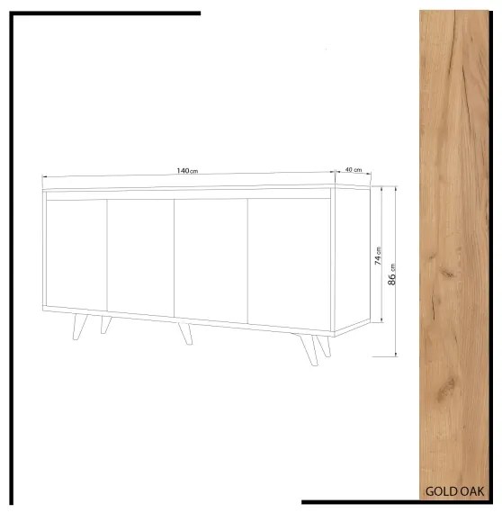 Dulap SHANS 86x140 cm maro/alb