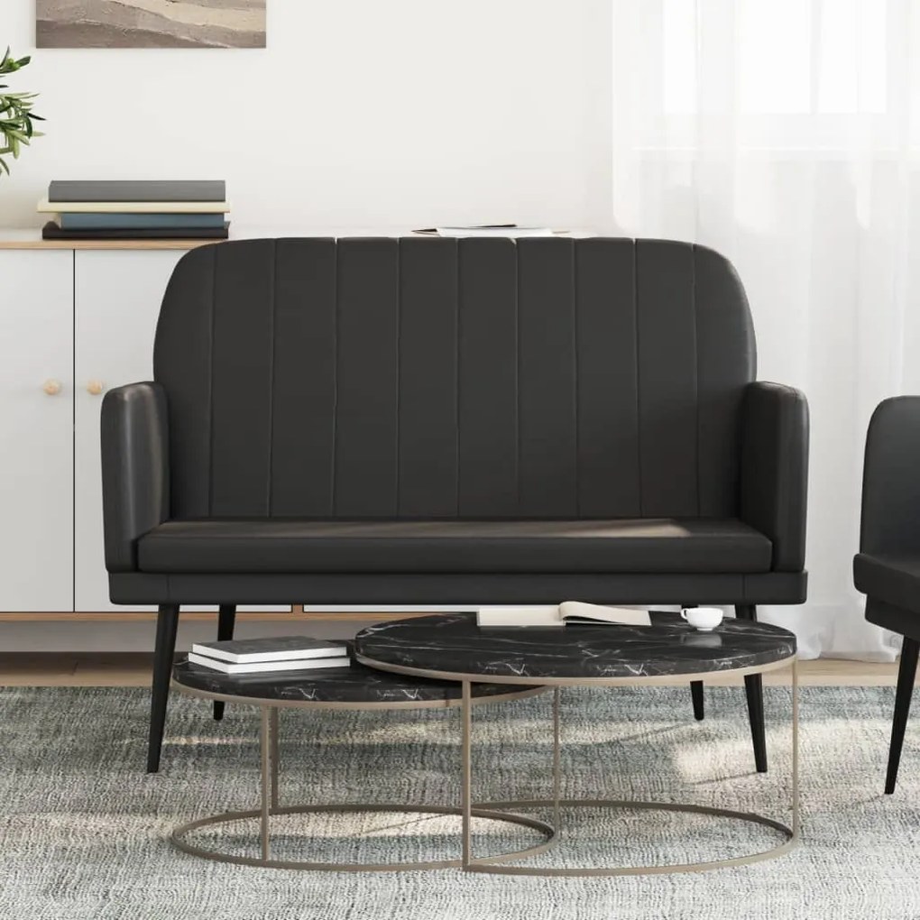 351398 vidaXL Bancă, negru, 107x80x81 cm, piele ecologică