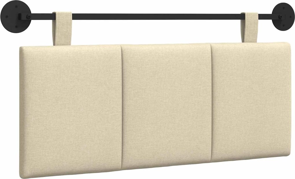 vidaXL Cap de pat suspendat Pe perete Crem 110 x 55 x 5 cm țesătură