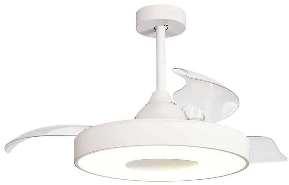 Lustra LED cu Ventilator si telecomanda COIN alb