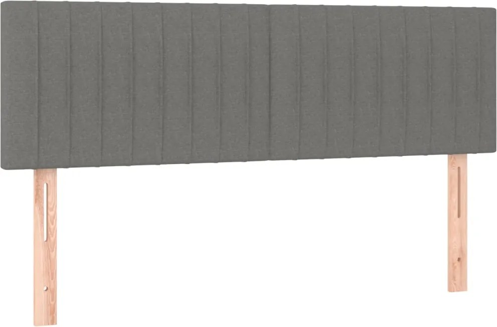 vidaXL Tăblii de pat, gri închis, 144x5x78/88 cm, textil