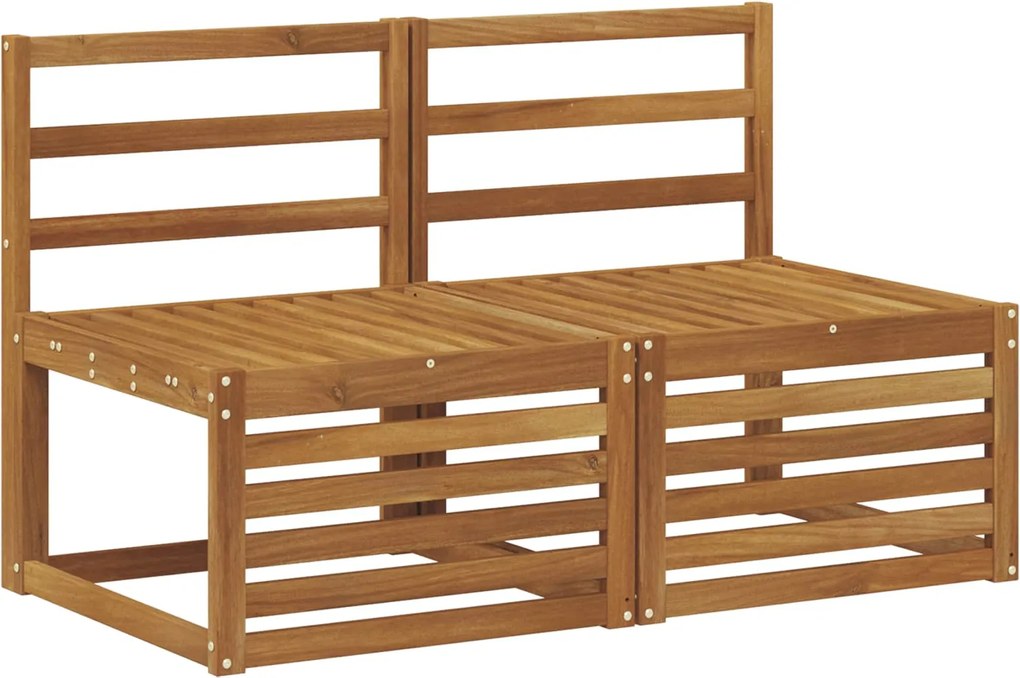 vidaXL 2 Bucată Canapea Medie pentru Exterior Lemn Solid de Acacia