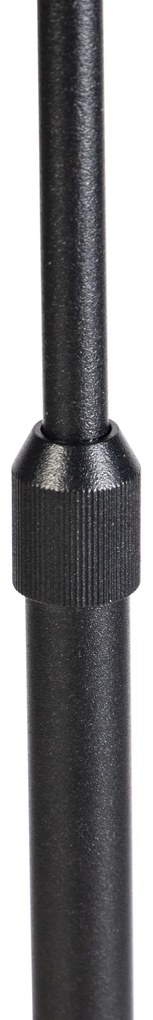 Lampă de podea neagră cu abajur plisat crem 45 cm reglabil - Parte