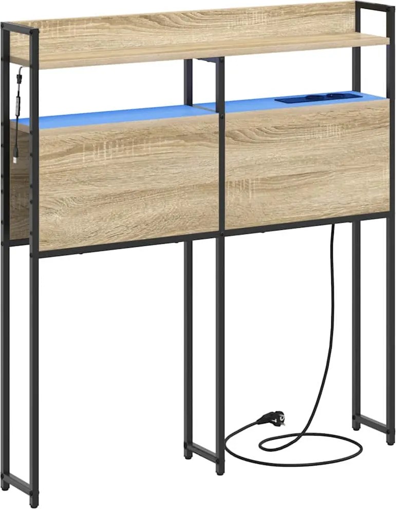 vidaXL Tăblie de depozitare cu raft Stejar sonoma 80 cm Lemn compozit