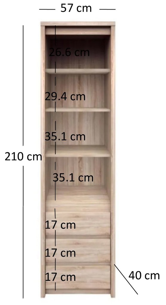Raft Noella 3S (Stejar sonoma). 1053125