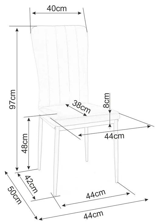 Scaun de bucaterie Wigo Velvet, gri deschis