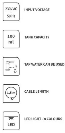 Difuzor LED RGBW de arome LED/8W/230V 100 ml bufniță