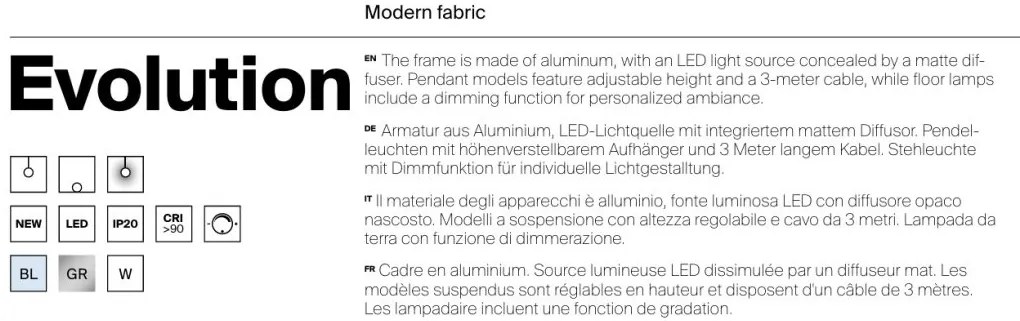 Lustra LED suspendata Evolution alb