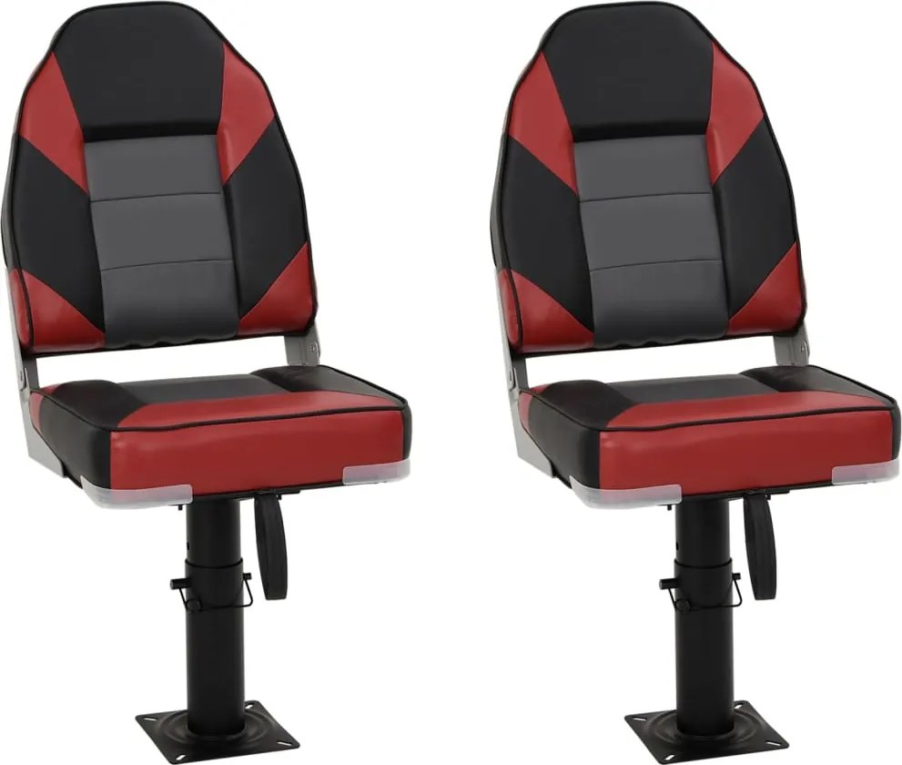 vidaXL Set cu scaun pentru barcă, pliabil, 4 piese, spătar înalt