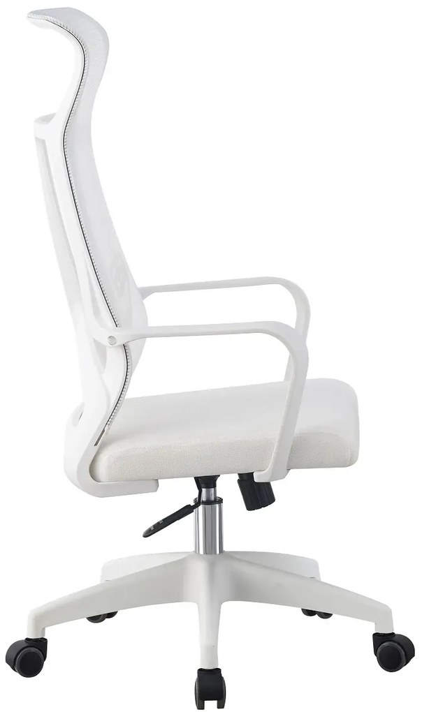 RESIGILAT- Scaun ergonomic, spatar mesh, inaltime reglabila, spatar inalt, Alb