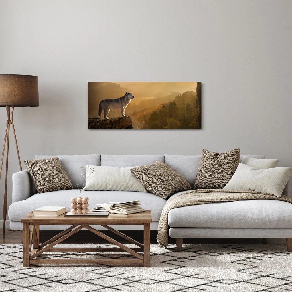 Tablou - Lup pe stăncă (120x50 cm)