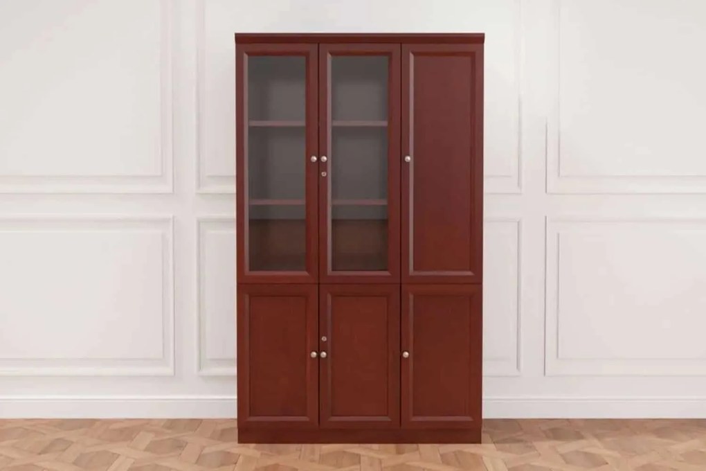 Dulap lemn masiv Toronto cu uși din sticla Model A3, 120 × 40 × 200 cm