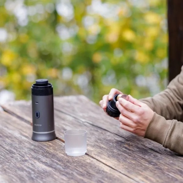 Aligator ACM002 - Cafetieră portabilă reîncărcabilă PortaCaffé 3în1 72W/7500 mAh gri