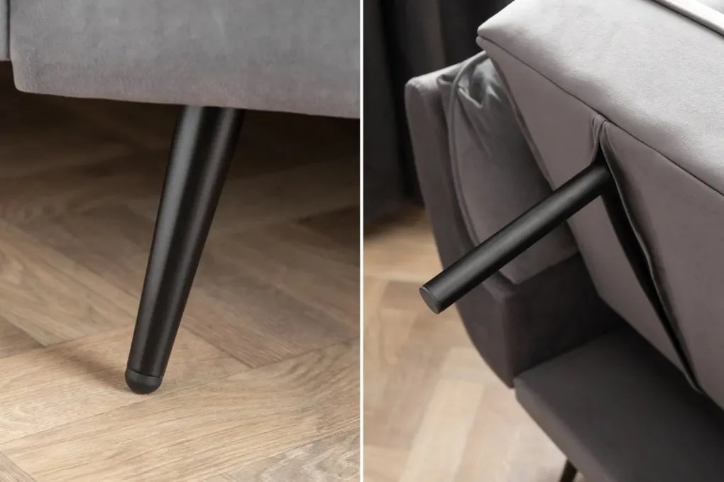 Canapea extensibila BOUTIQUE 215cm gri/ negru A-40567 VC