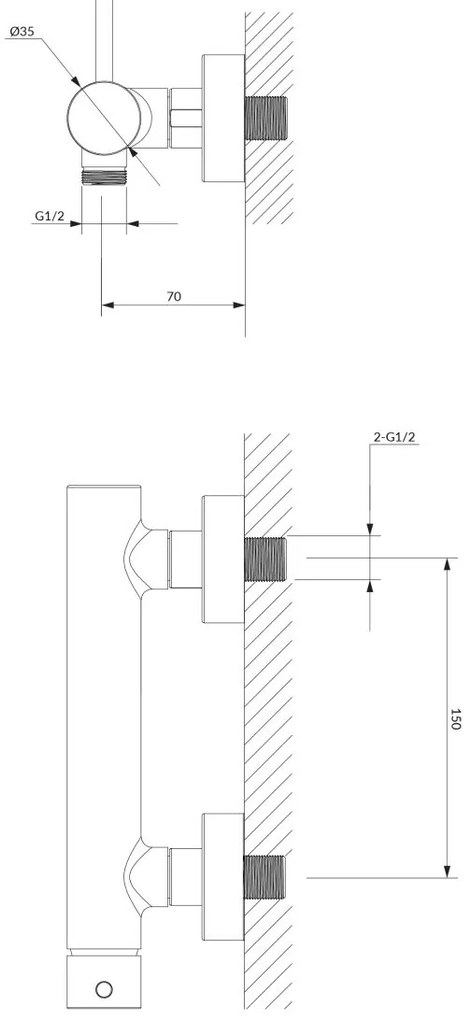 Omnires Y baterie de dus perete grafit Y1240GR
