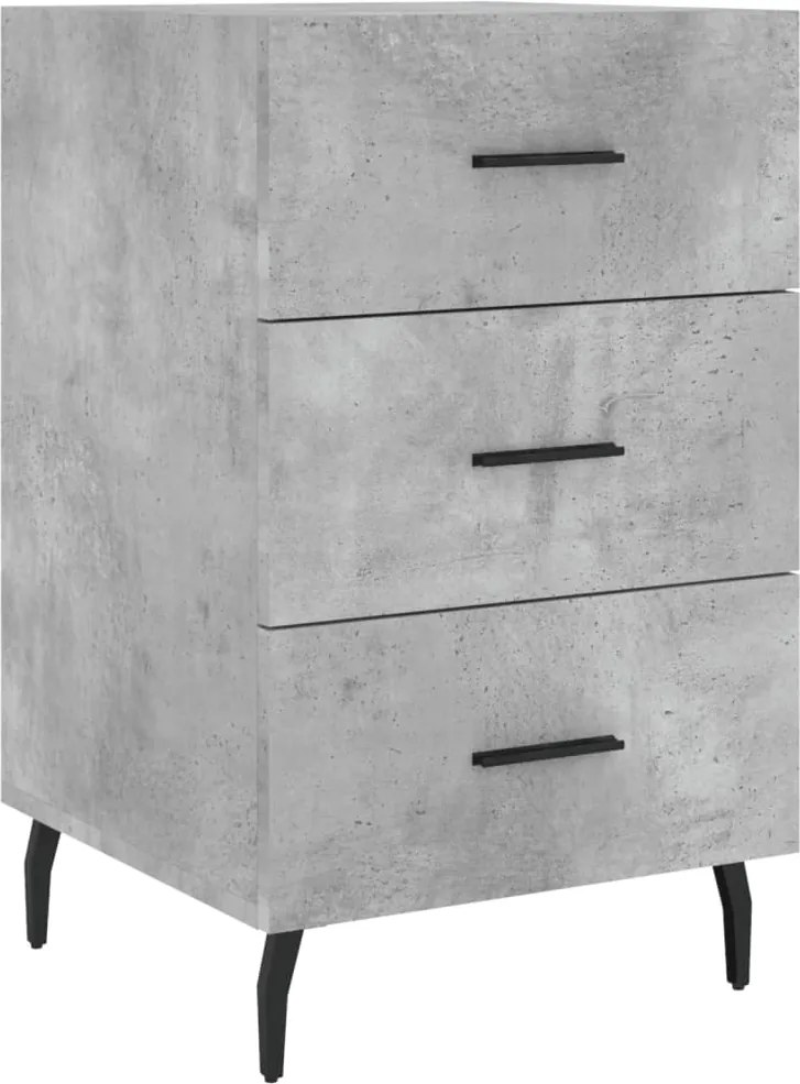 vidaXL Noptieră, gri beton, 40x40x66 cm, lemn compozit