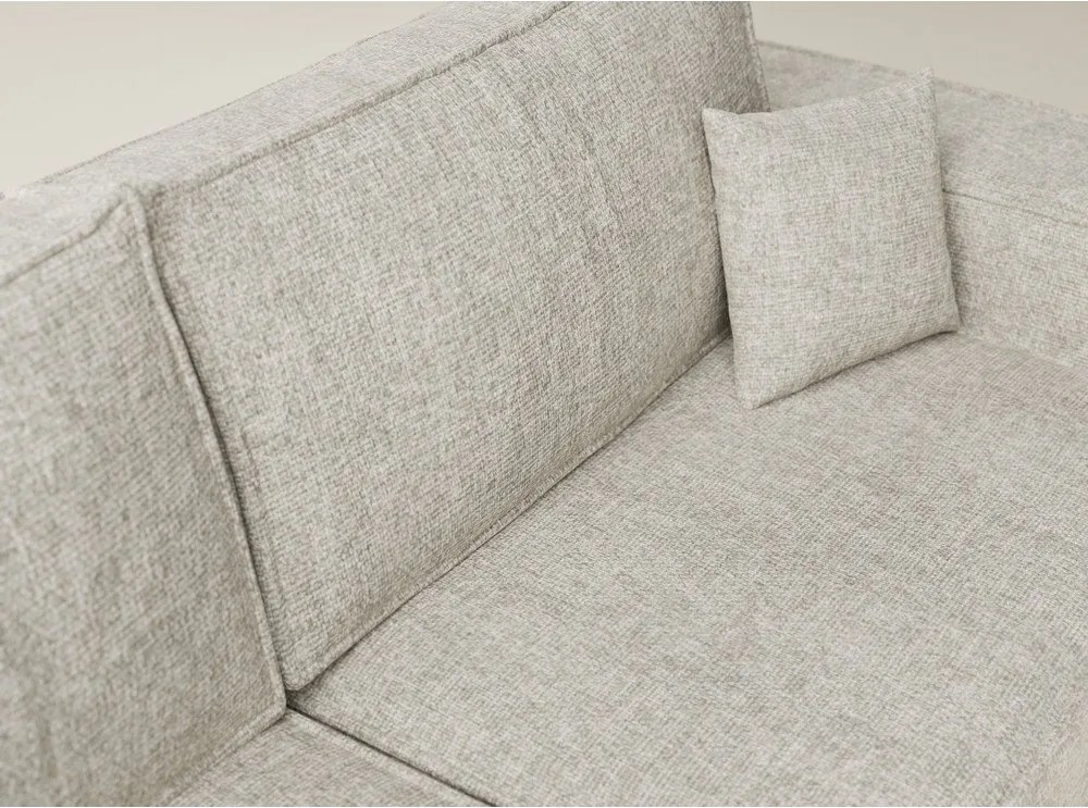 Colțar bej extensibil/cu spațiu de depozitare cu tapițerie din chenille (cu colț pe partea stângă/în formă de ”L”) Tonga – Maison de Rêve