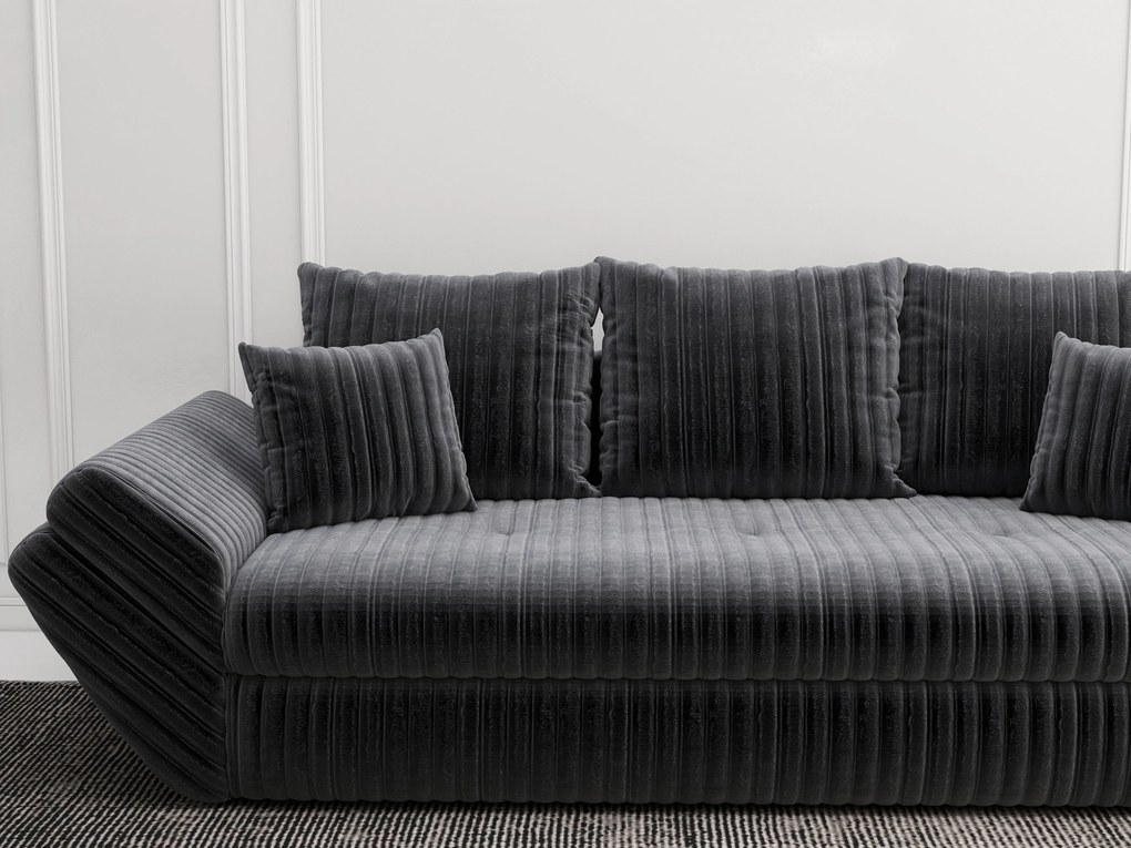 Canapea extensibilă dumonde cu ladă de depozitare si sezut confortabil din spuma high-density, Loana Ambience Grey 250x100 cm