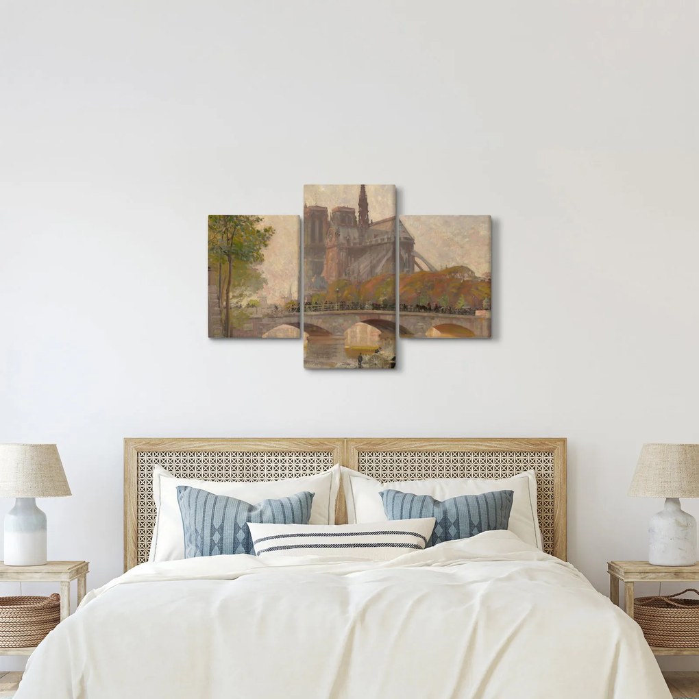 Tablou - Robert William Vonnoh, Notre Dame de Paris, reproducere (90x60 cm)