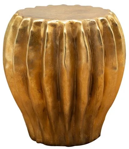 Masuta laterala, din rasina, cu aspect vintage, gold Cactus