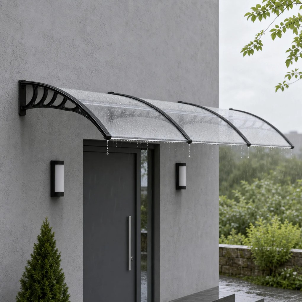 Outsunny Copertina moderna din policarbonat si aluminiu pentru balcoane, ferestre si usi, copertina pentru exterior | Aosom Romania