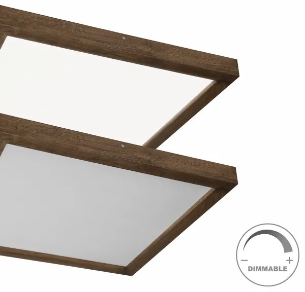 Plafonieră LED dimabilă Brilagi WOODY FRAME LED/50W/230V stejar 60x60 cm IP44 + telecomandă