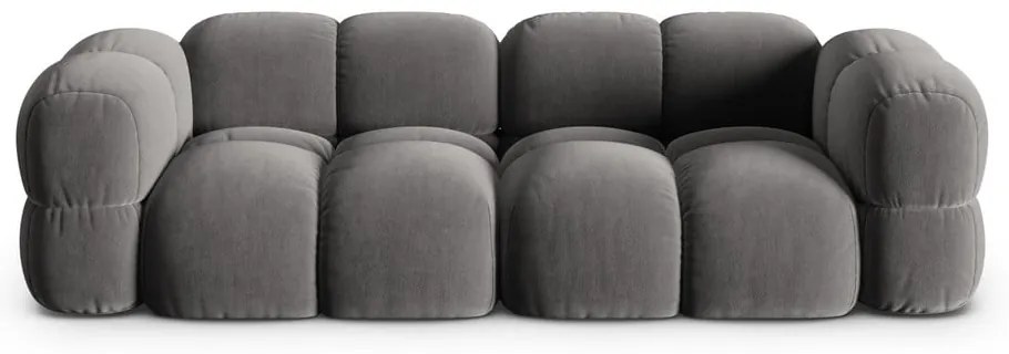 Canapea gri cu tapițerie din catifea 250 cm Loretto – Cosmopolitan Design