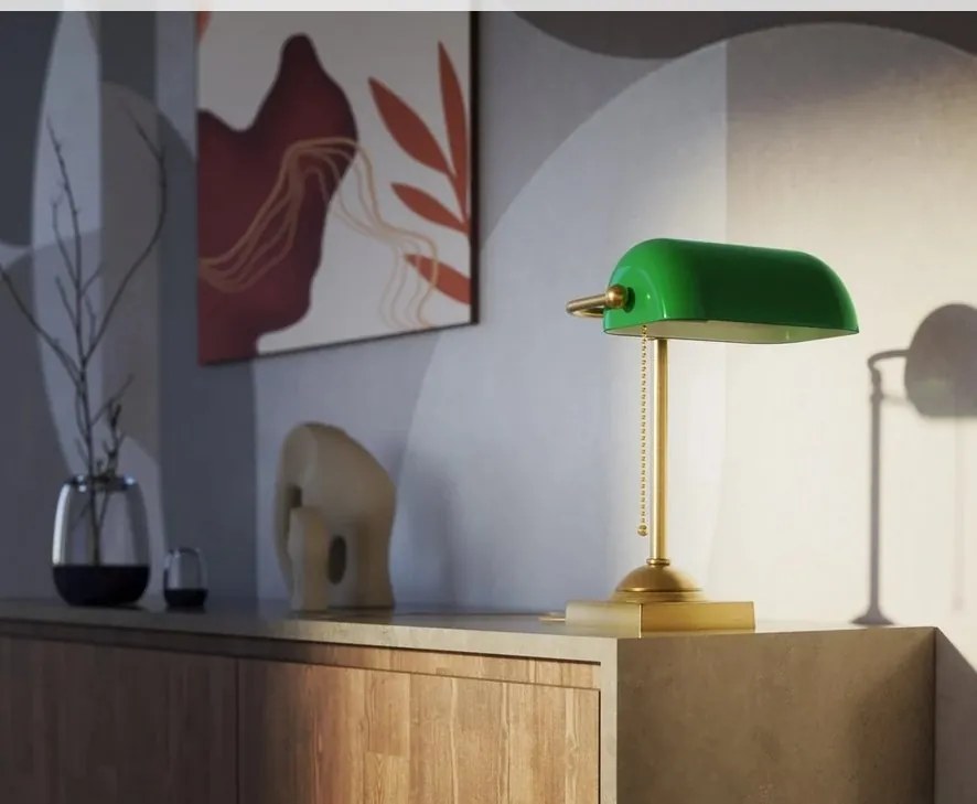 Lampa de birou din alama design clasic Banker