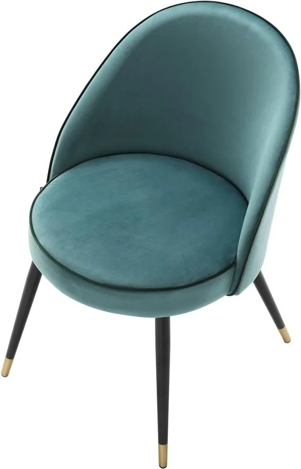Set de 2 scaune elegante design LUX Cooper, catifea turcoaz 113123 HZ