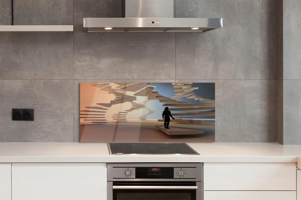 Panouri de sticlă scări 3d