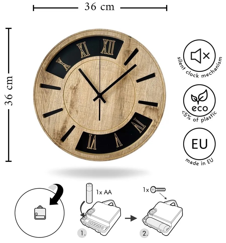 Ceas de perete ø 36 cm Dylan – Styler