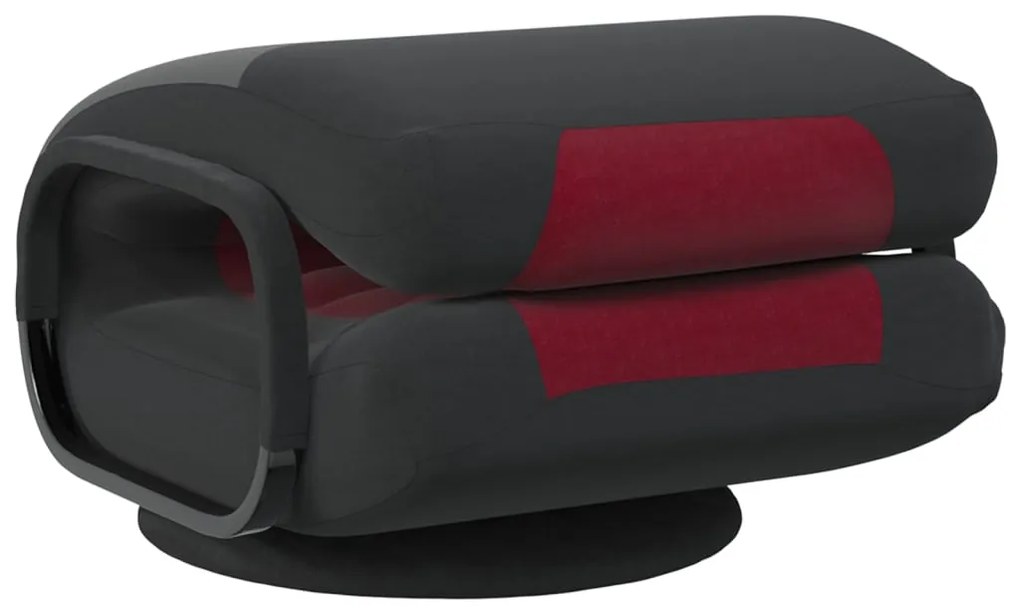 Scaun de podea pivotant, negru si rosu vin, material textil 1, black and wine red