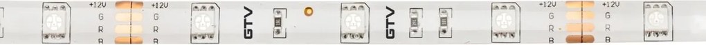 Bandă LED Flash GTV pentru mobilier, lumină RGB, 30 LED m, 450 lm m, 7,2 W m, 12V, IP65, 5 m Multicolor, 7.2 W/m, 12 V, LED Flash, 450 lm/m, 10 mm