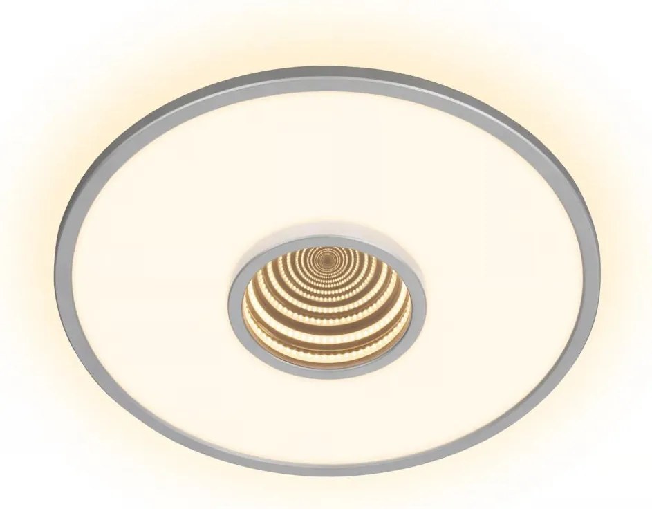 Briloner 3847014 - Plafonieră LED TORO, 18 W, 230 V, Ø 42 cm, crom mat