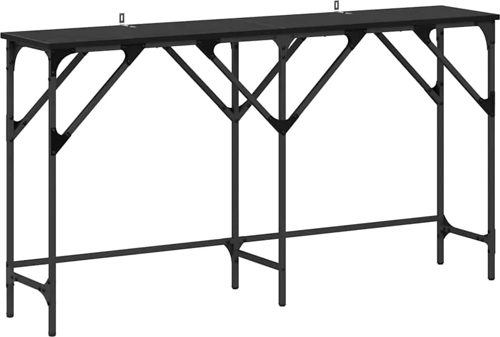vidaXL Masă de consolă Stejar Negru 140 x 29 x 75 cm Lemn compozit