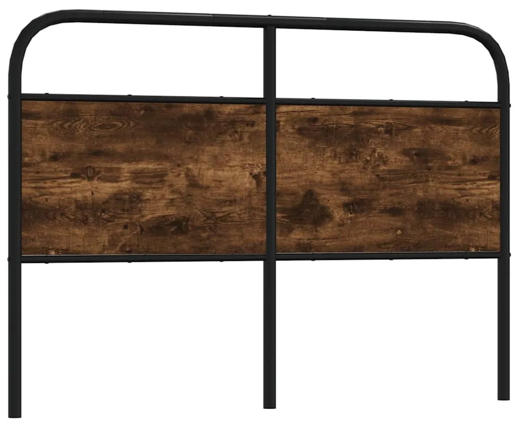 vidaXL Tăblie de pat de schimb stejar afumat 140 cm oțel și lemn prelucrat