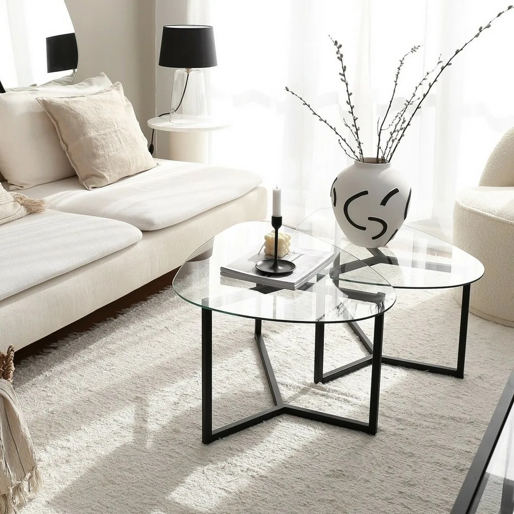 Set de măsuțe de cafea Bellisimo Black, 2buc.