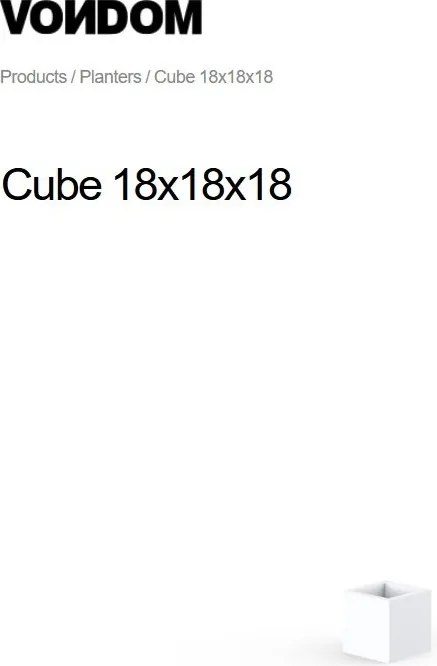 Ghiveci plante design decorativ modern interior / exterior CUBE mini 18x18x18cm