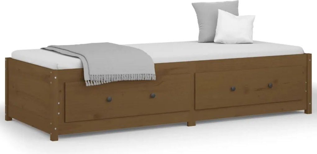 vidaXL Pat de zi, maro miere, 90x200 cm, lemn masiv de pin