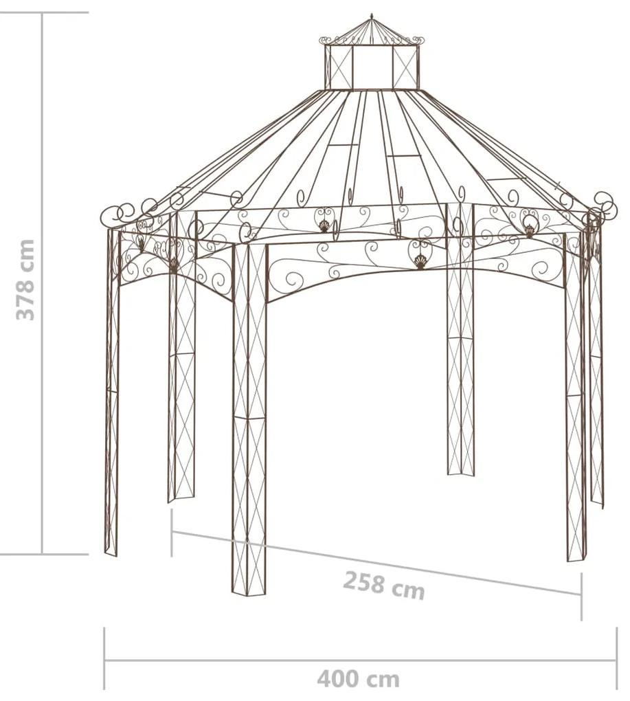 Pavilion de gradina, maro antichizat, 400x258x378 cm, fier 400 x 258 x 378 cm