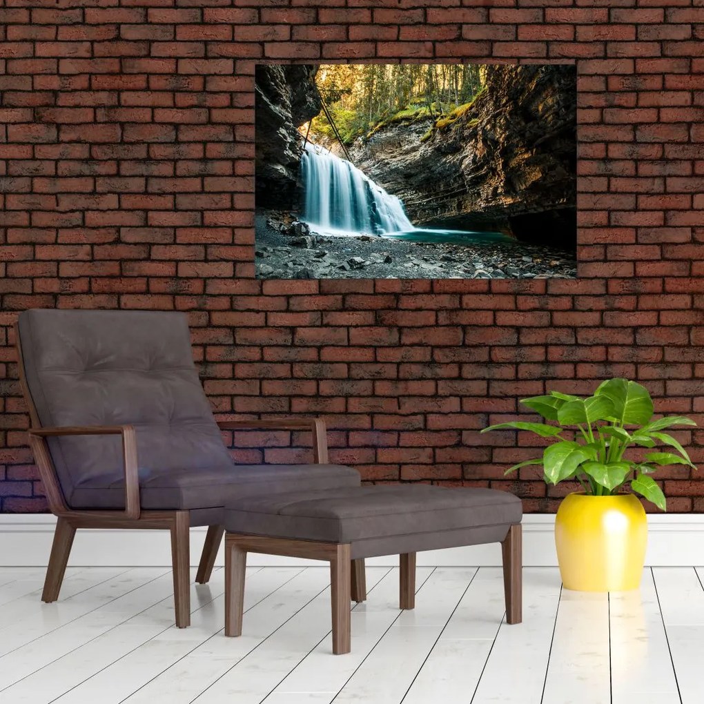 Tablou cu cascada de pădure (90x60 cm)