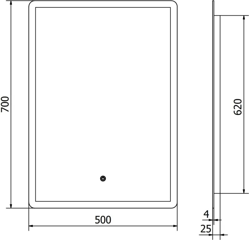Mexen Navia oglindă de baie iluminată 50 x 70 cm, LED 6000K, anti-aburire - 9803-050-070-611-00