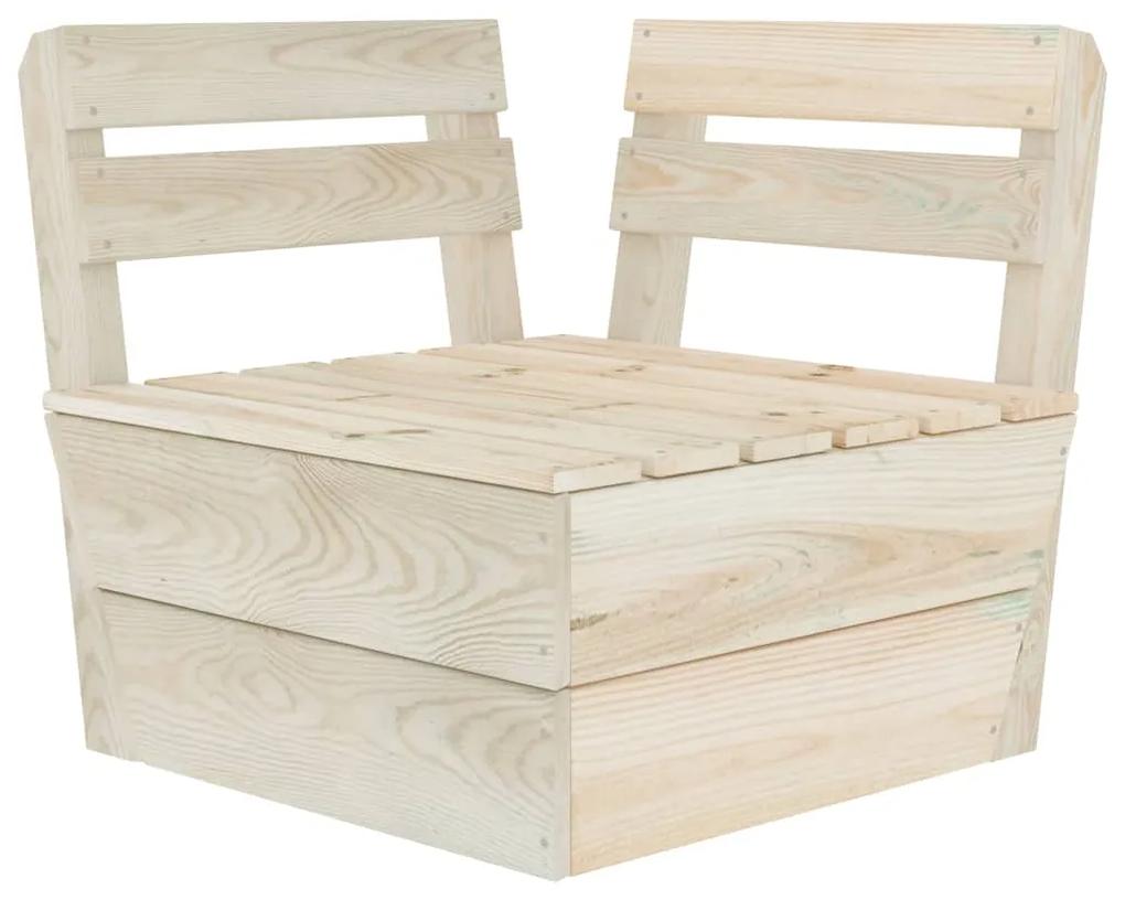 Set mobilier de gradina, 9 piese, lemn de molid tratat 3x colt + 4x mijloc + 2x masa, 1