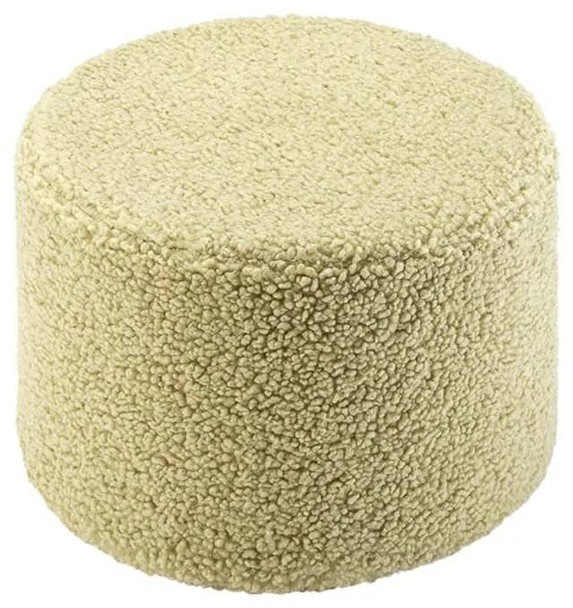 Puf de copii verde cu tapițerie din țesătură bouclé – Wigiwama