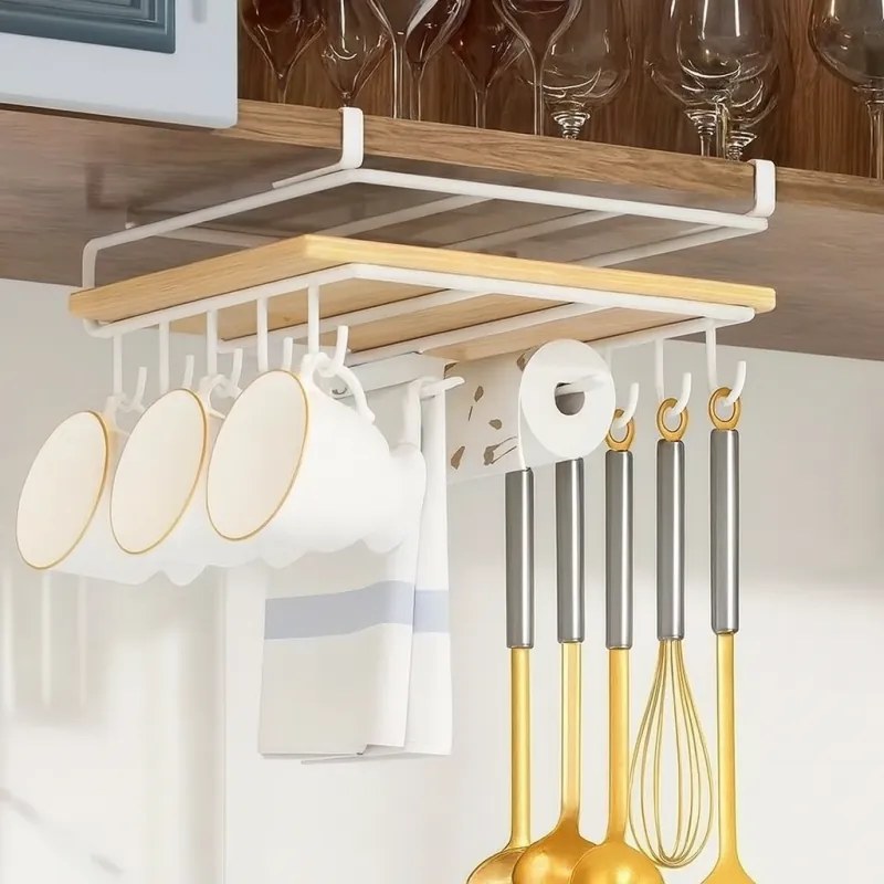 Organizator de bucatarie suspendat cu carlige RAXIMO, alb