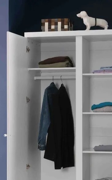 Bară Suplimentară pentru Haine Lara, Compatibilă Dulap 2 Uși, Alb – Vipack