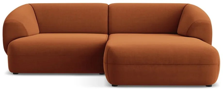 Colțar portocaliu cu tapițerie din catifea (cu colț pe partea dreaptă) Moana – Makamii